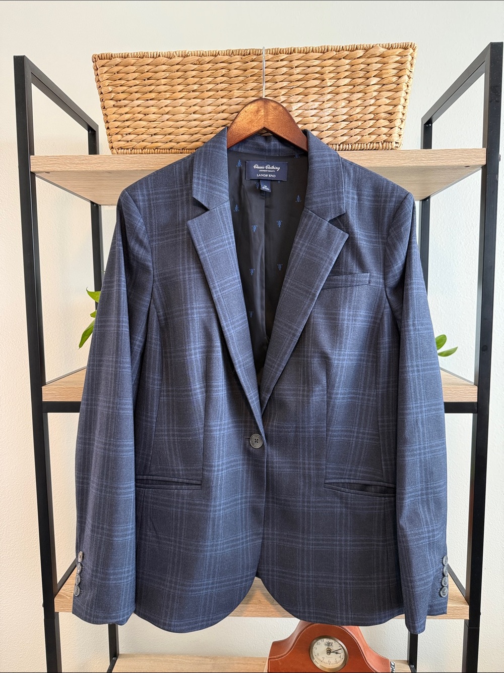 Lands' End Lined Woven Career Dress Suit Blazer, 18